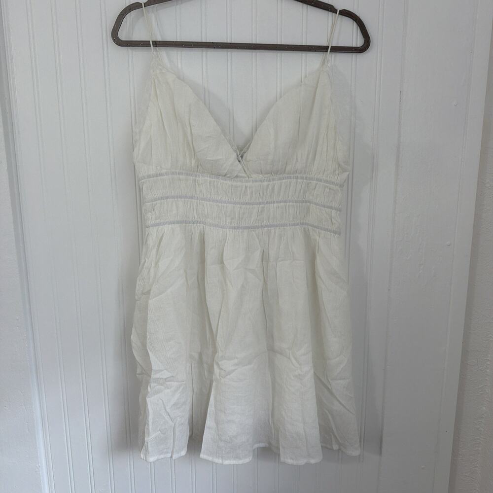 Princess Polly whimsical white lace Trim dress, US Size 10 Spaghetti Strap